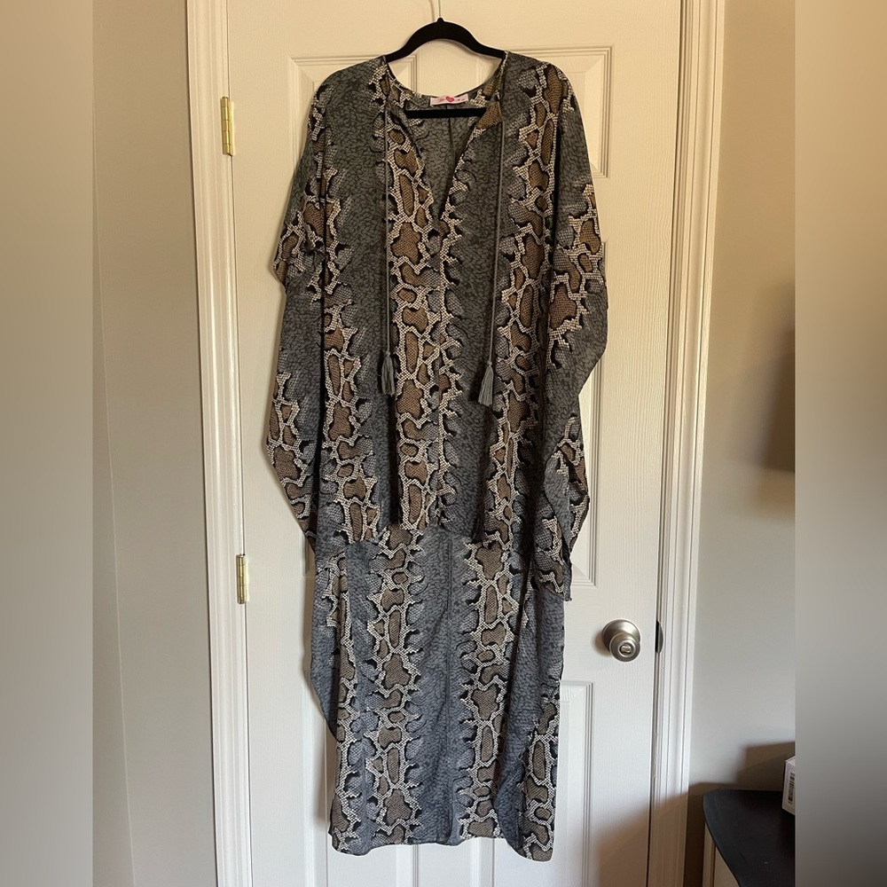Buddy Love S/M high-low snake print caftan - Picture 4 of 5